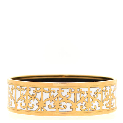 Hermes Enamel Printed Wide Balcons du Guadalquivir Bracelet 62 Gold 3 of 6