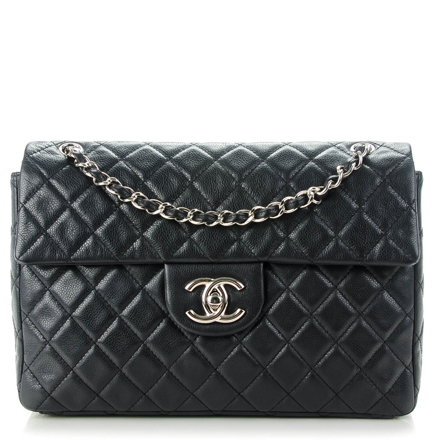 Caviar Quilted Maxi Single Flap Black