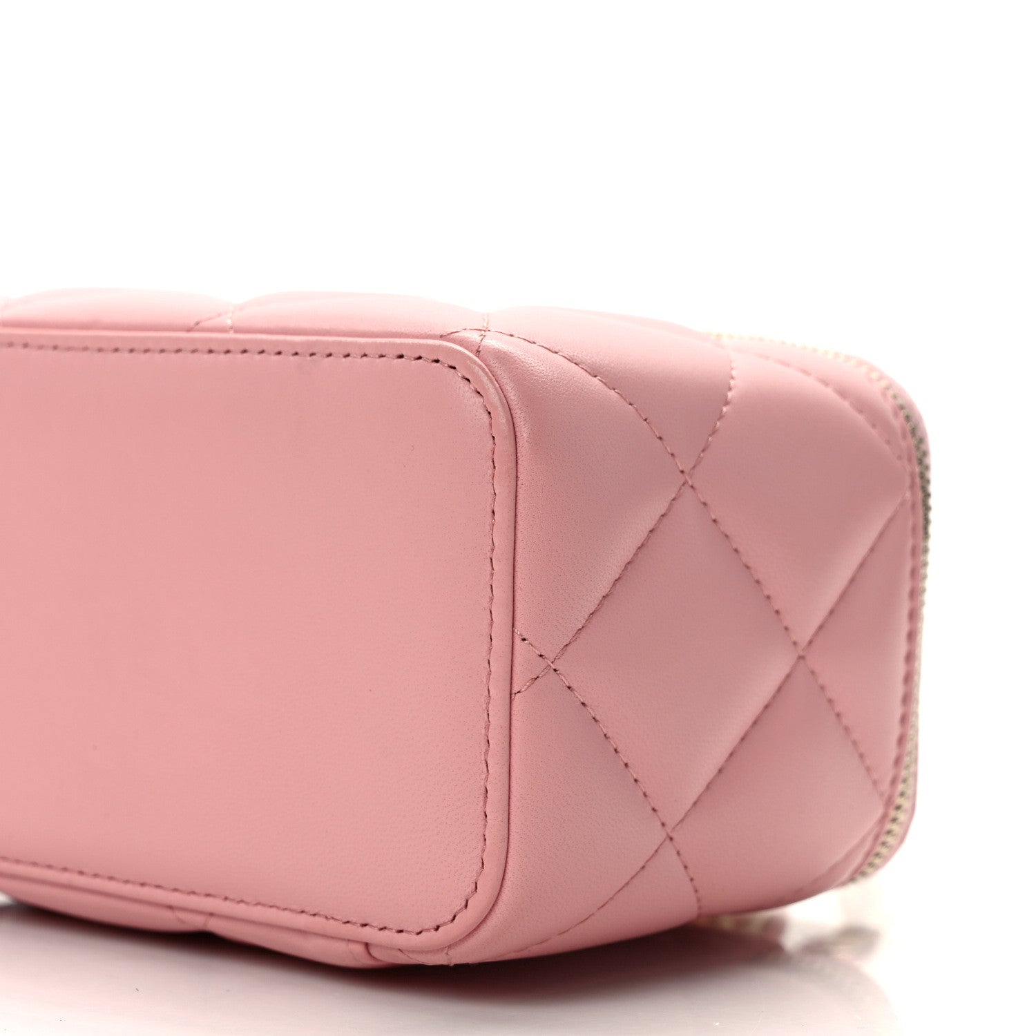 Chanel Lambskin Resin Elegant Chain Vanity Case Pink 10 of 13