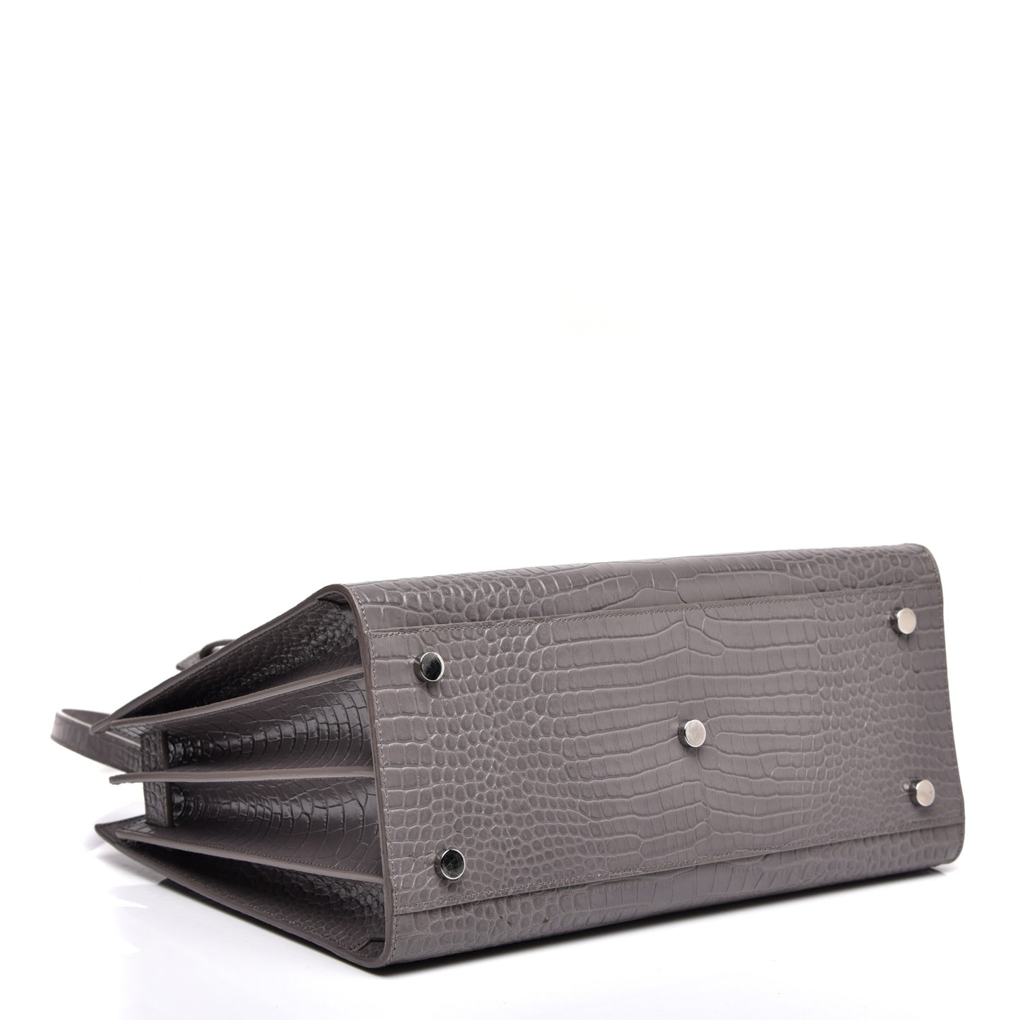 Calfskin Crocodile Embossed Small Sac De Jour Fog