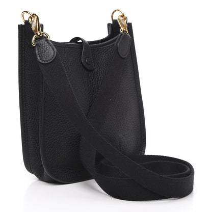 Hermes Taurillon Clemence Evelyne TPM Black 3 of 8