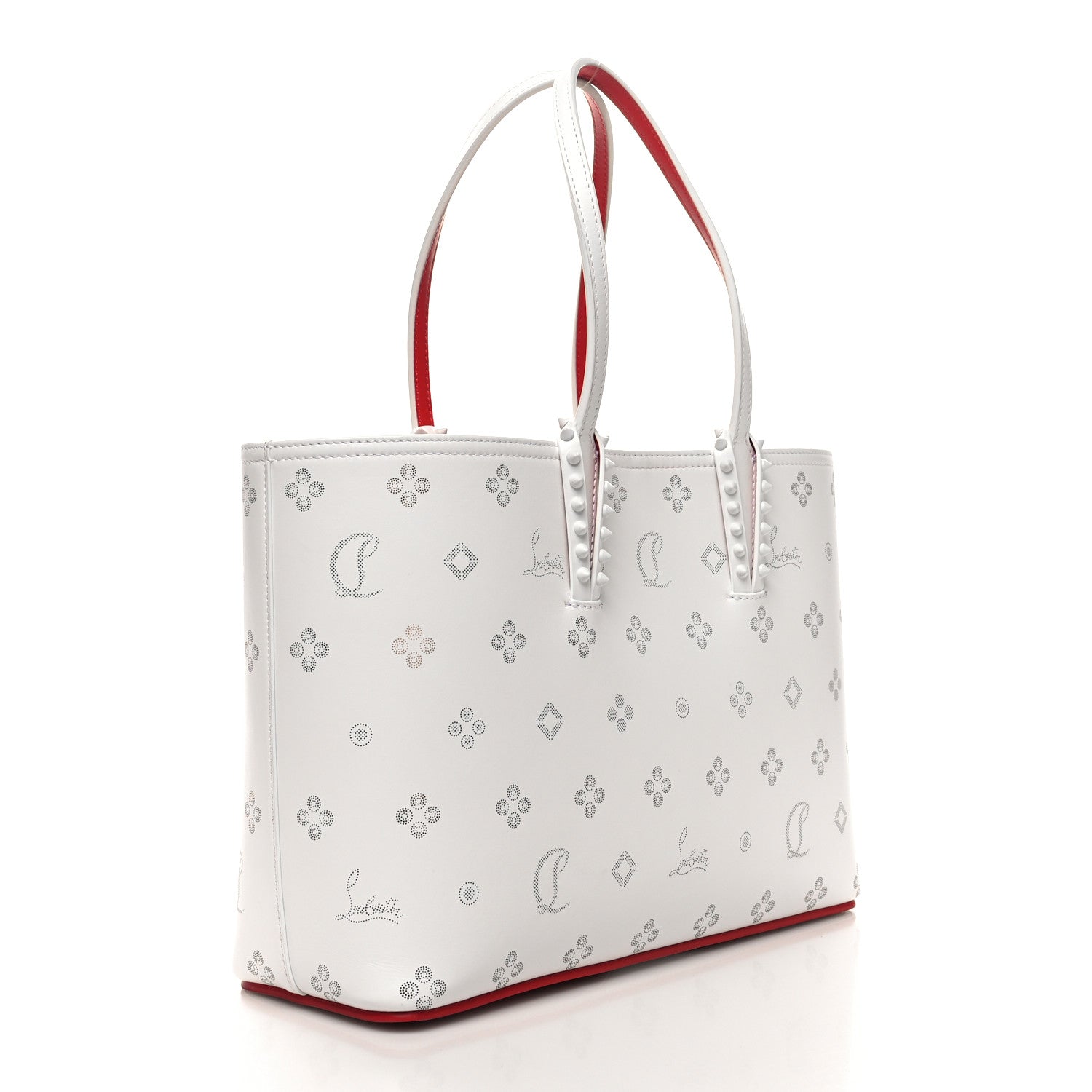 Christian Louboutin Calfskin Loubinthesky Mini East West Cabata Tote White 4 of 11