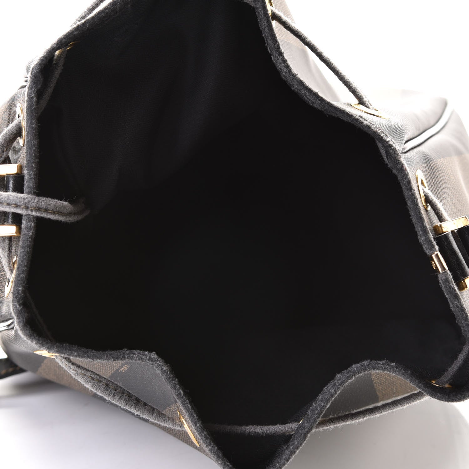 Fendi Calfskin Coated Canvas Pequin Bucket Bag Tobacco 5 of 6