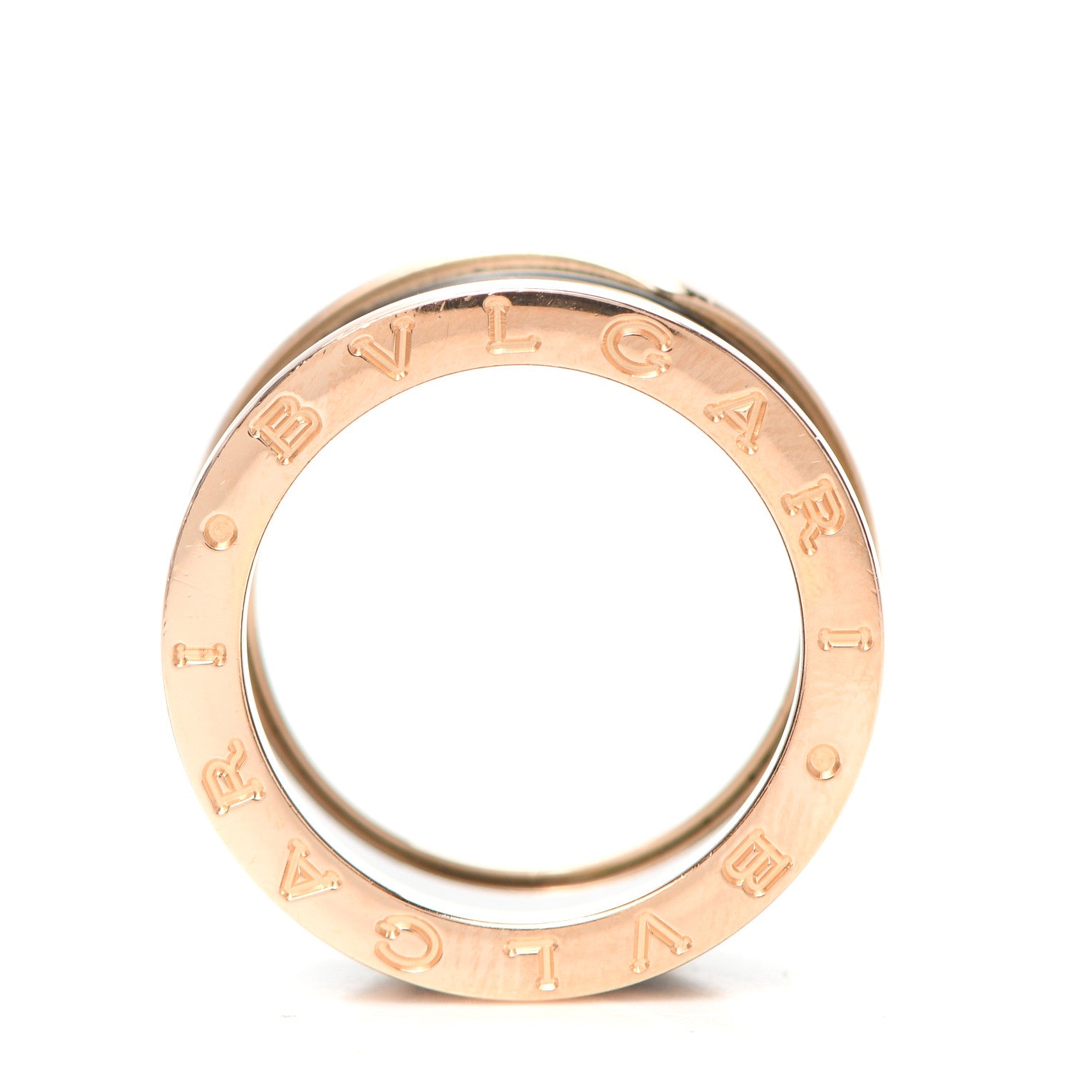 Bulgari 18K Rose Gold Black Ceramic B.Zero1 Four-Band Ring 52 6 6 of 7