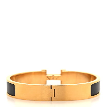 Hermes Matte Enamel Narrow Clic Clac HH Bracelet GM Black 3 of 4
