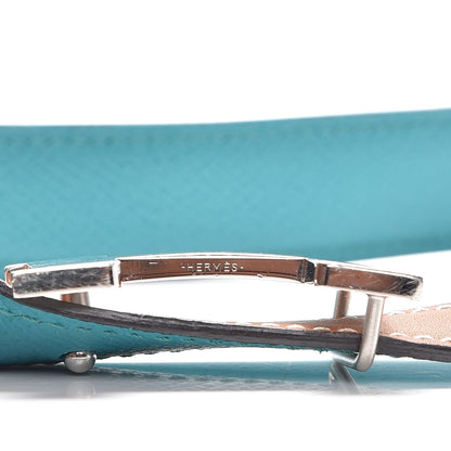 Hermes Swift Epsom 24mm H Belt 85 Gold Bleu Paon 14 of 19