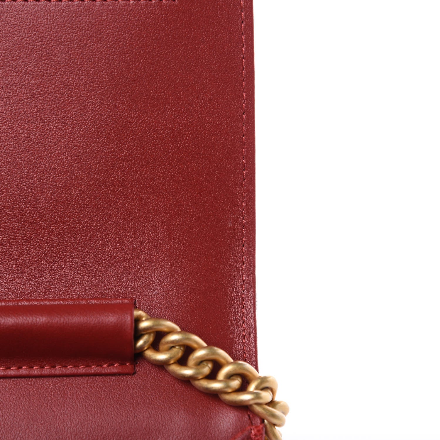 Chanel Caviar Quilted Boy Wallet On Chain WOC Red 12 of 12