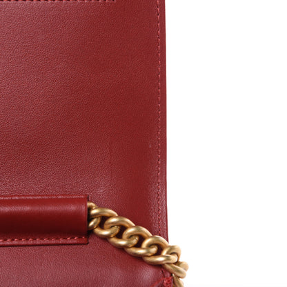 Chanel Caviar Quilted Boy Wallet On Chain WOC Red 12 of 12