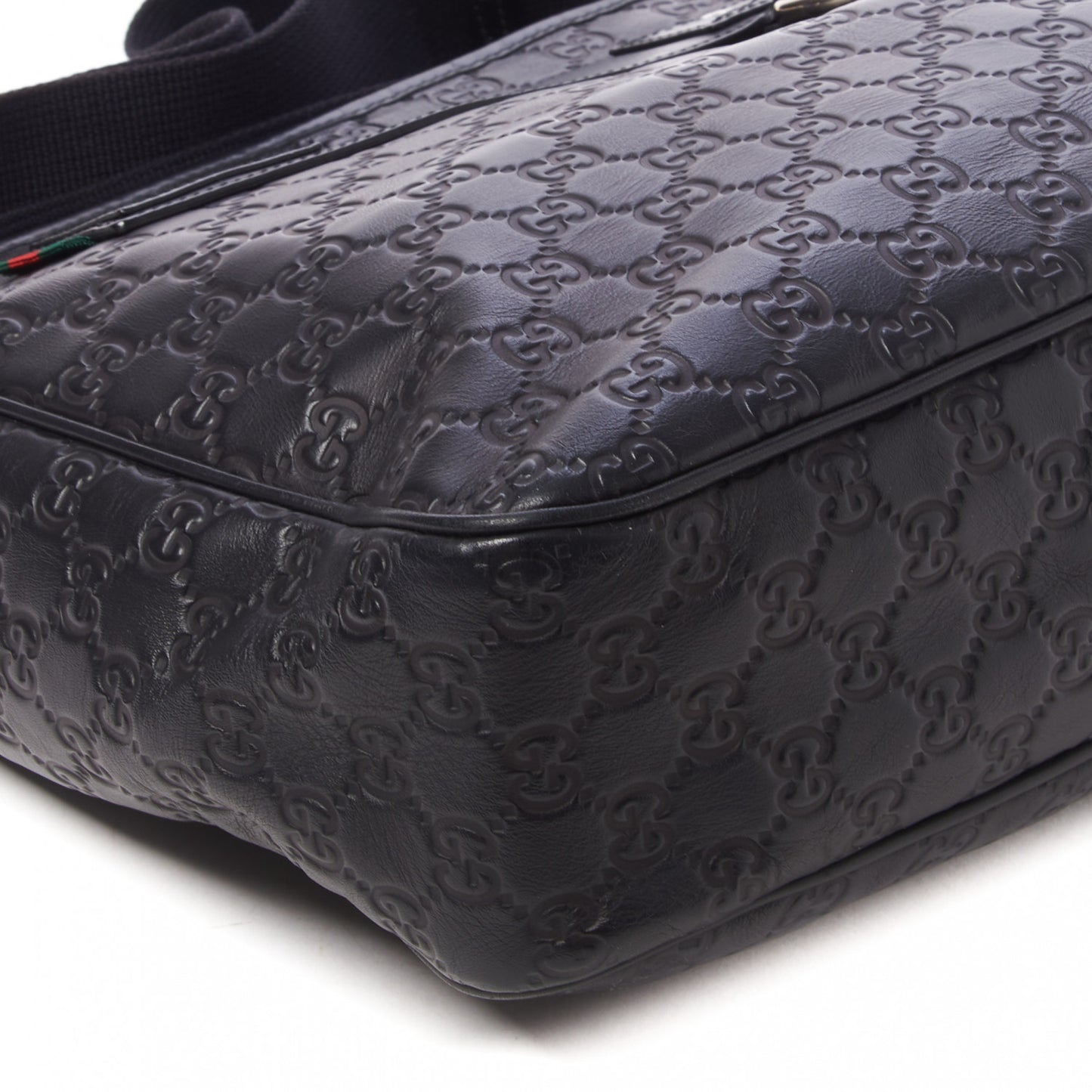 Guccissima Flat Messenger Bag Black