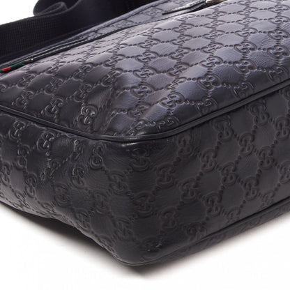 Gucci Guccissima Flat Messenger Bag Black 5 of 8
