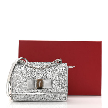 Salvatore Ferragamo Glitter Vara Bow Flap Crossbody Silver 7 of 7