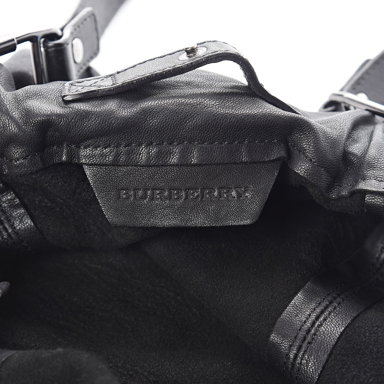 Burberry Calfskin Cinch Cord Shoulder Bag Black 6 of 9
