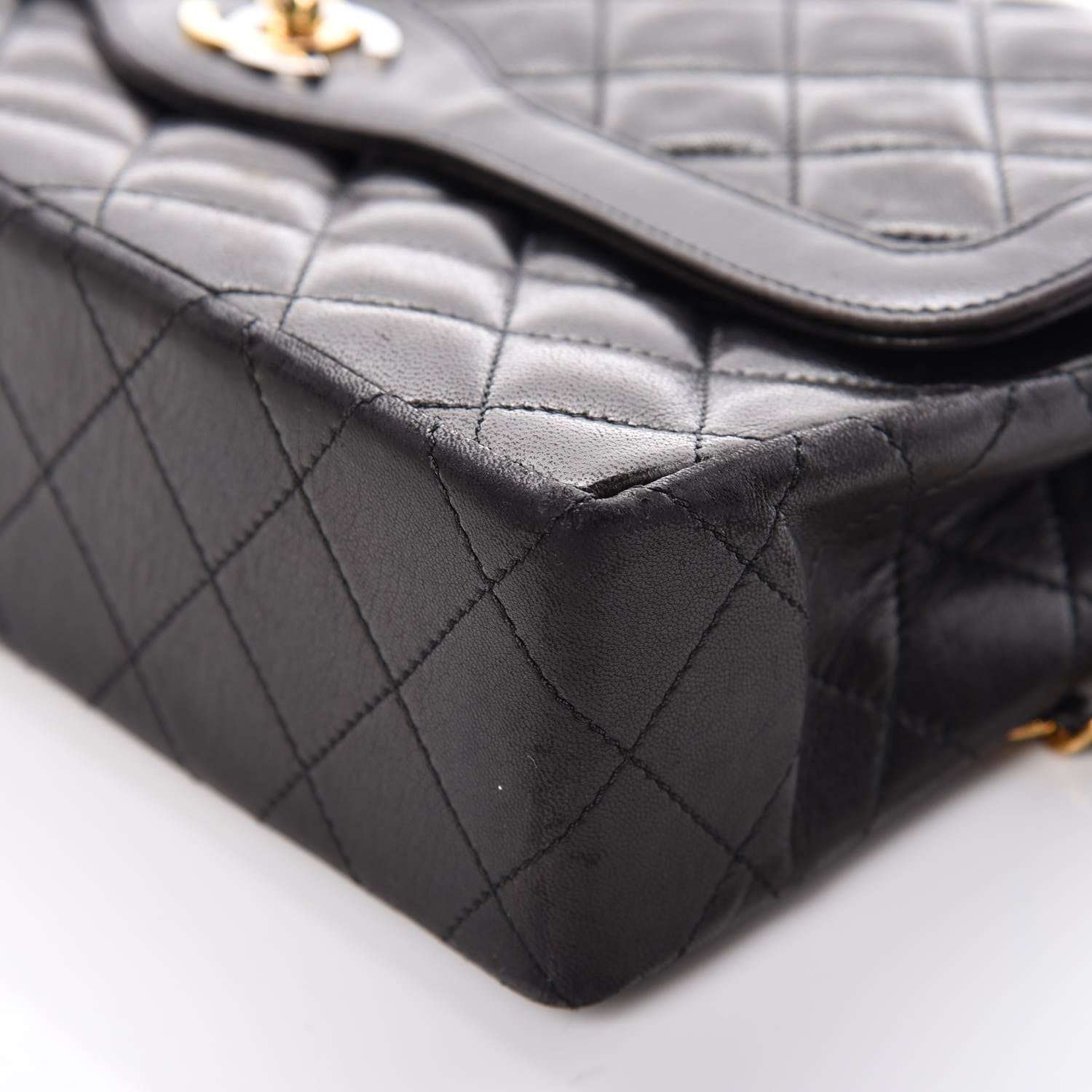 Chanel Lambskin Quilted Medium Double Flap Black 15 of 19