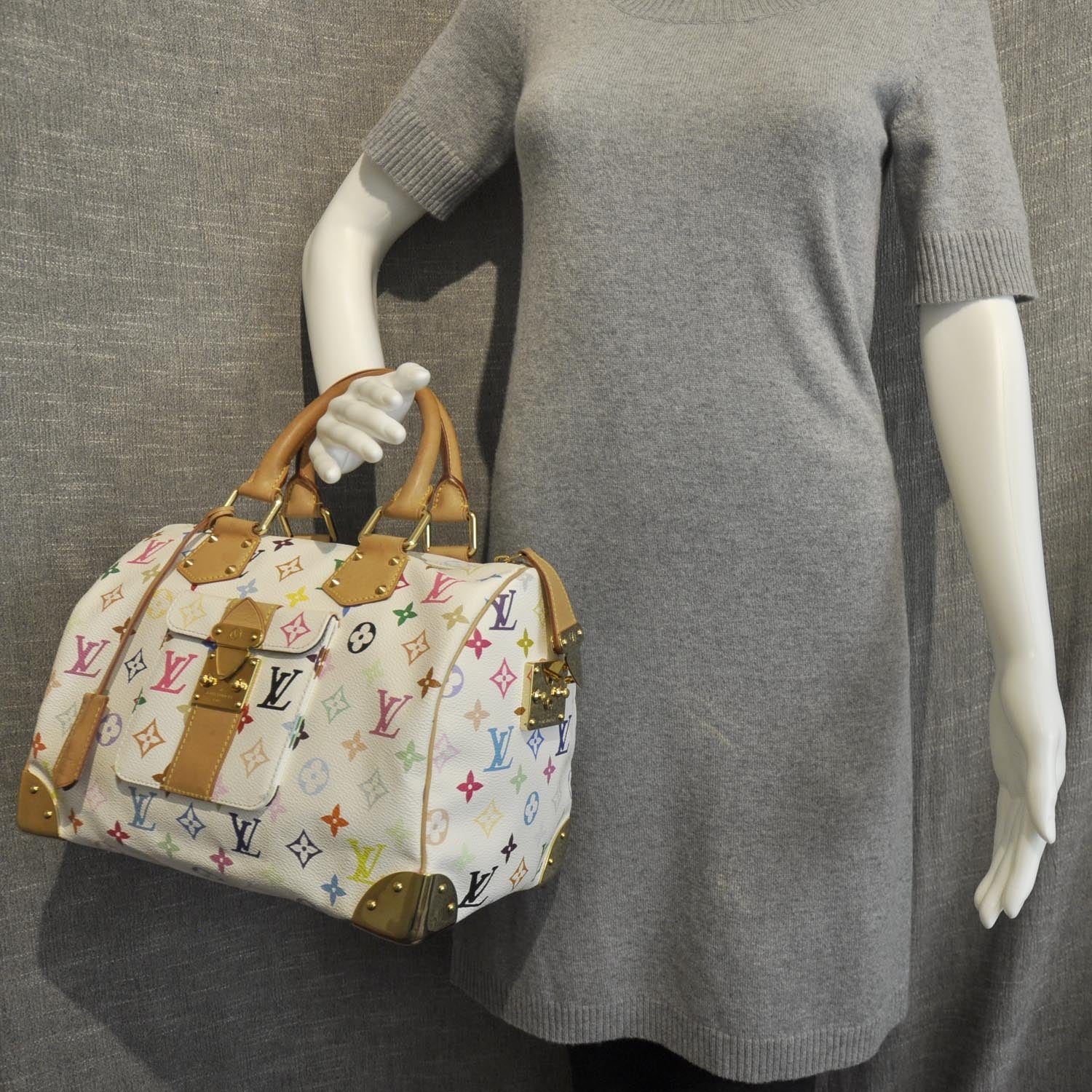 Louis Vuitton Monogram Multicolor Speedy 30 White 3 of 10
