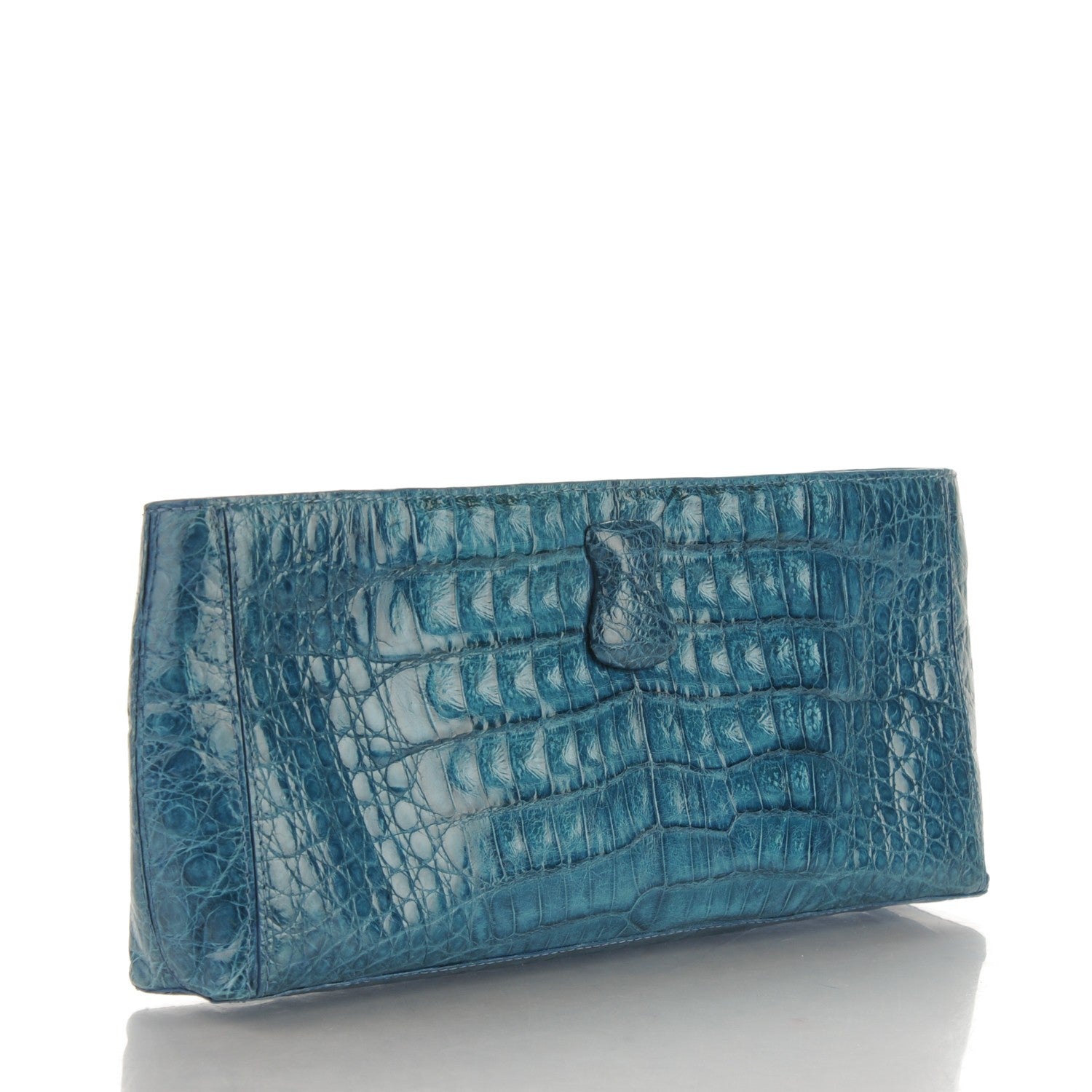 Nancy Gonzalez Glossy Crocodile Frame Clutch Blue 3 of 8