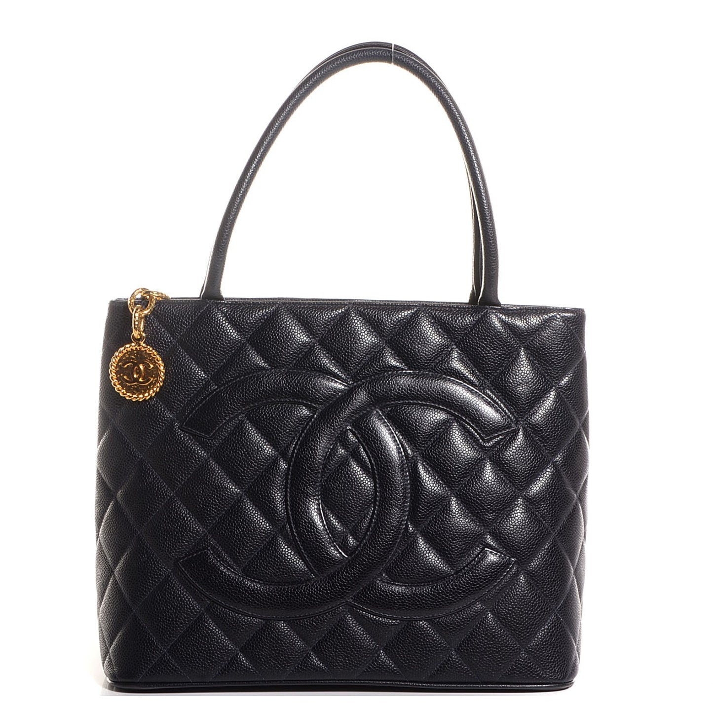 Caviar Quilted Medallion CC Tote Navy