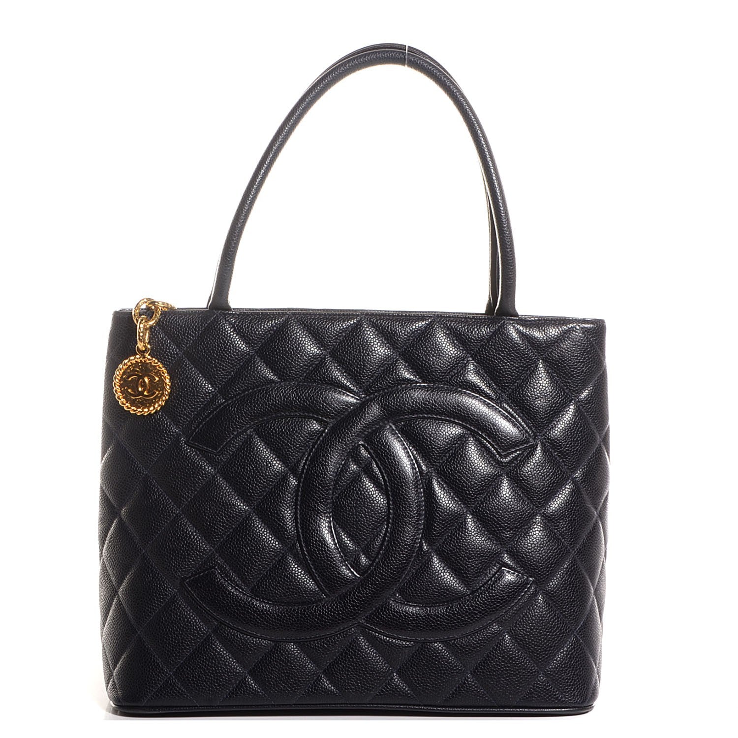 Chanel Caviar Quilted Medallion CC Tote Navy 1 of 8