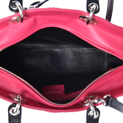 Christian Dior Lambskin Cannage Large Tri-Color Lady Dior Fuchsia Anemone Black 5 of 10