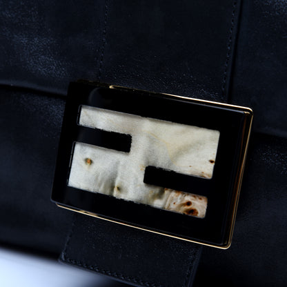 Fendi Vitello Savana Big Mama Baguette Black Tartaruga Natural 12 of 13