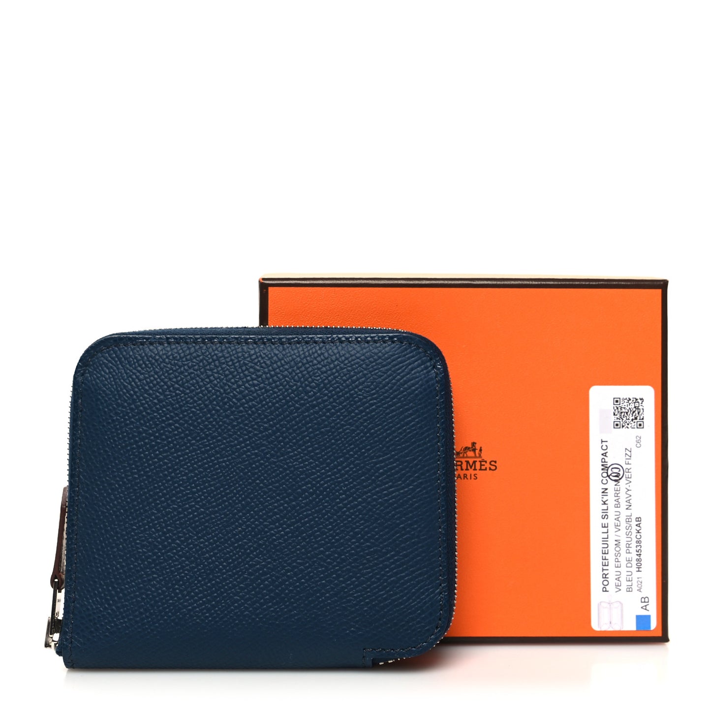 Epsom Silk'In Compact Wallet Bleu de Prusse White Navy Vert Fizz