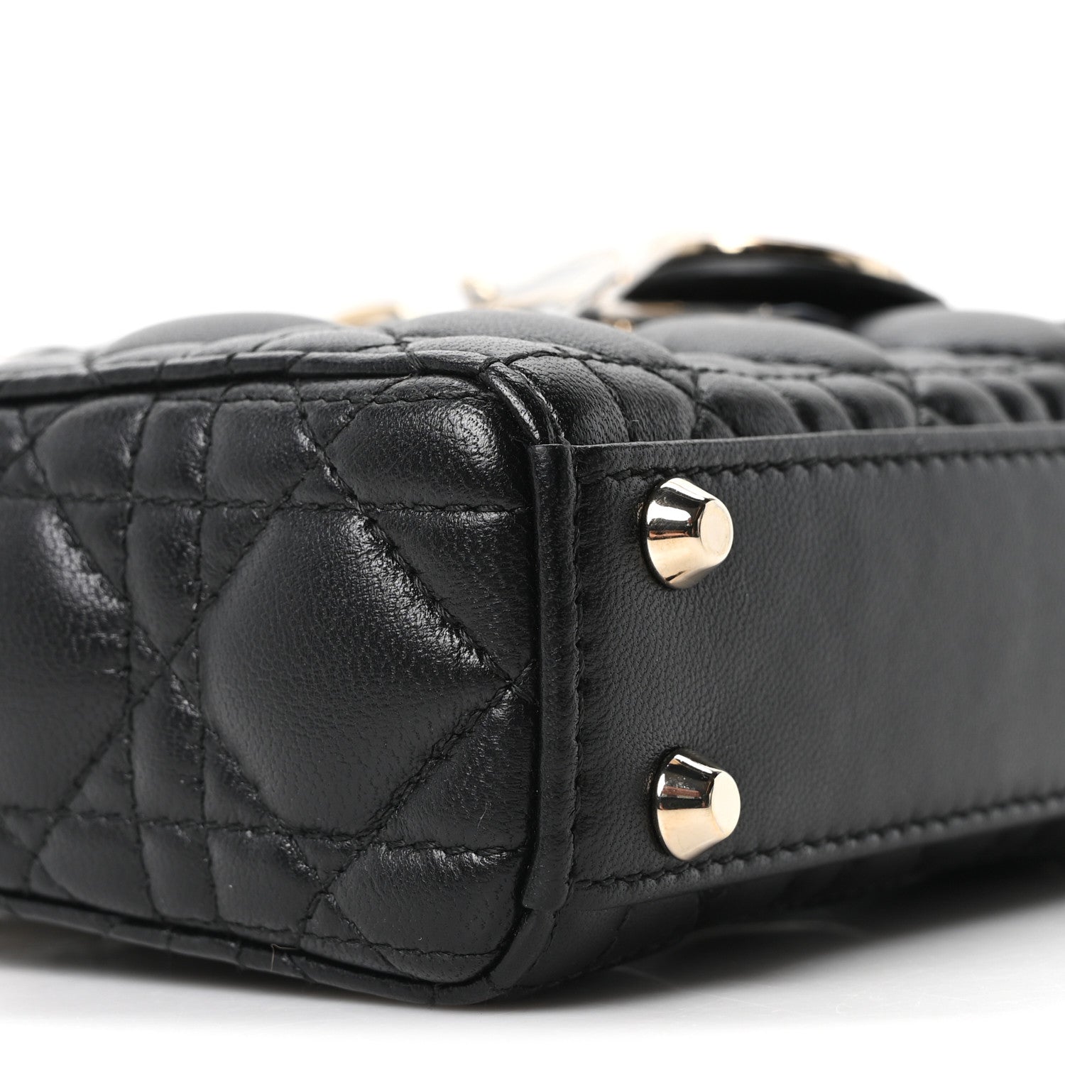Christian Dior Lambskin Cannage Micro Lady Dior Black 9 of 11