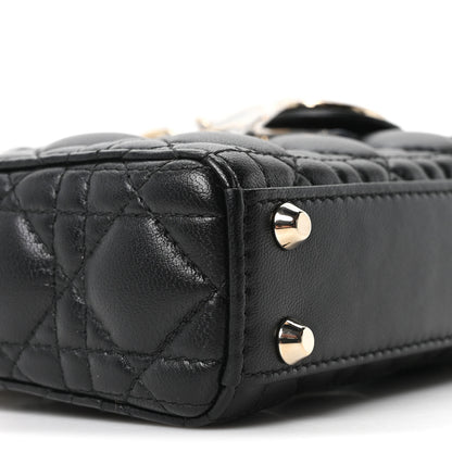 Christian Dior Lambskin Cannage Micro Lady Dior Black 9 of 11