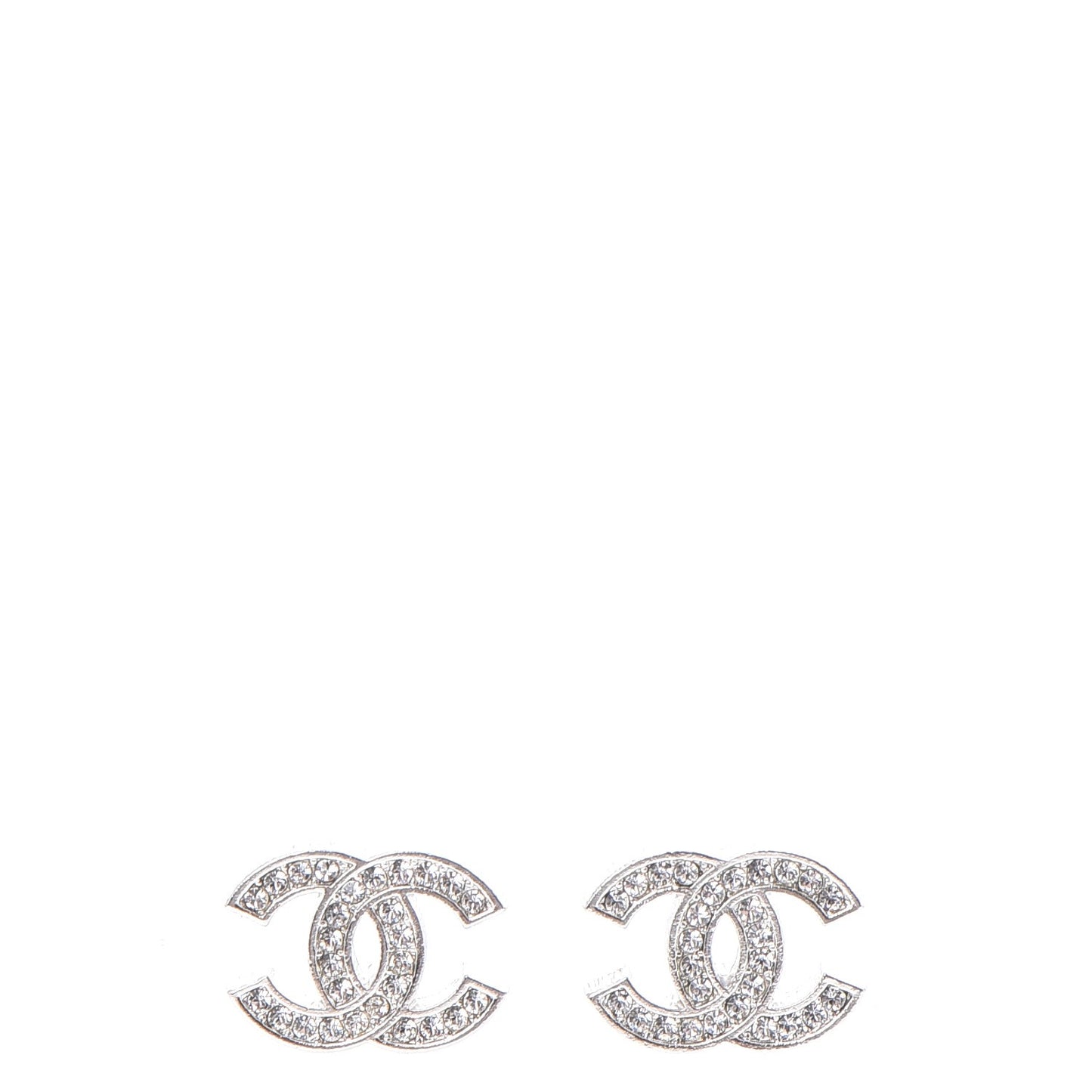 Crystal CC Earrings Silver
