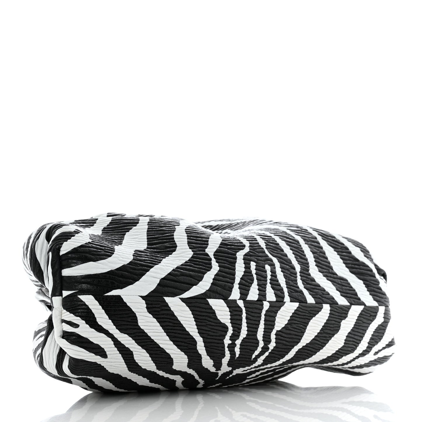 Nappa Zebra Print The Pouch Oversized Clutch White Black