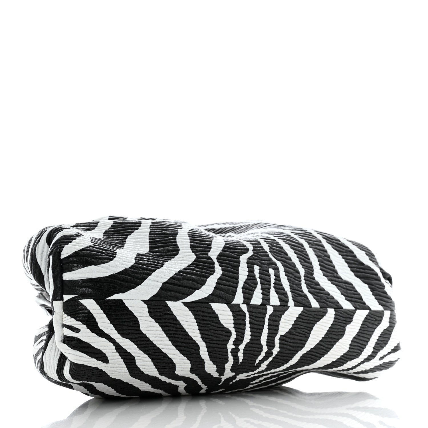 Bottega Veneta Nappa Zebra Print The Pouch Oversized Clutch White Black 4 of 8