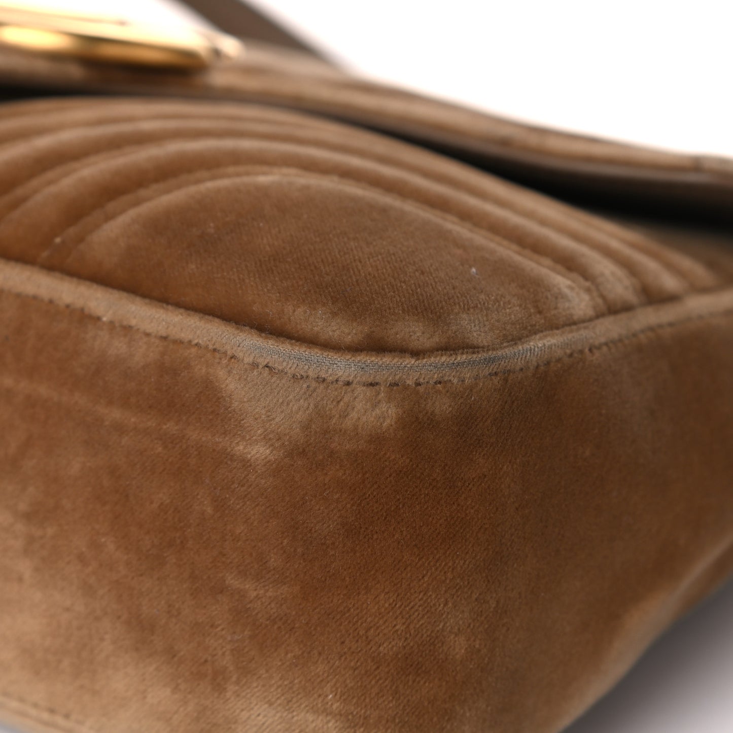 Velvet Matelasse Medium GG Marmont Shoulder Bag Taupe
