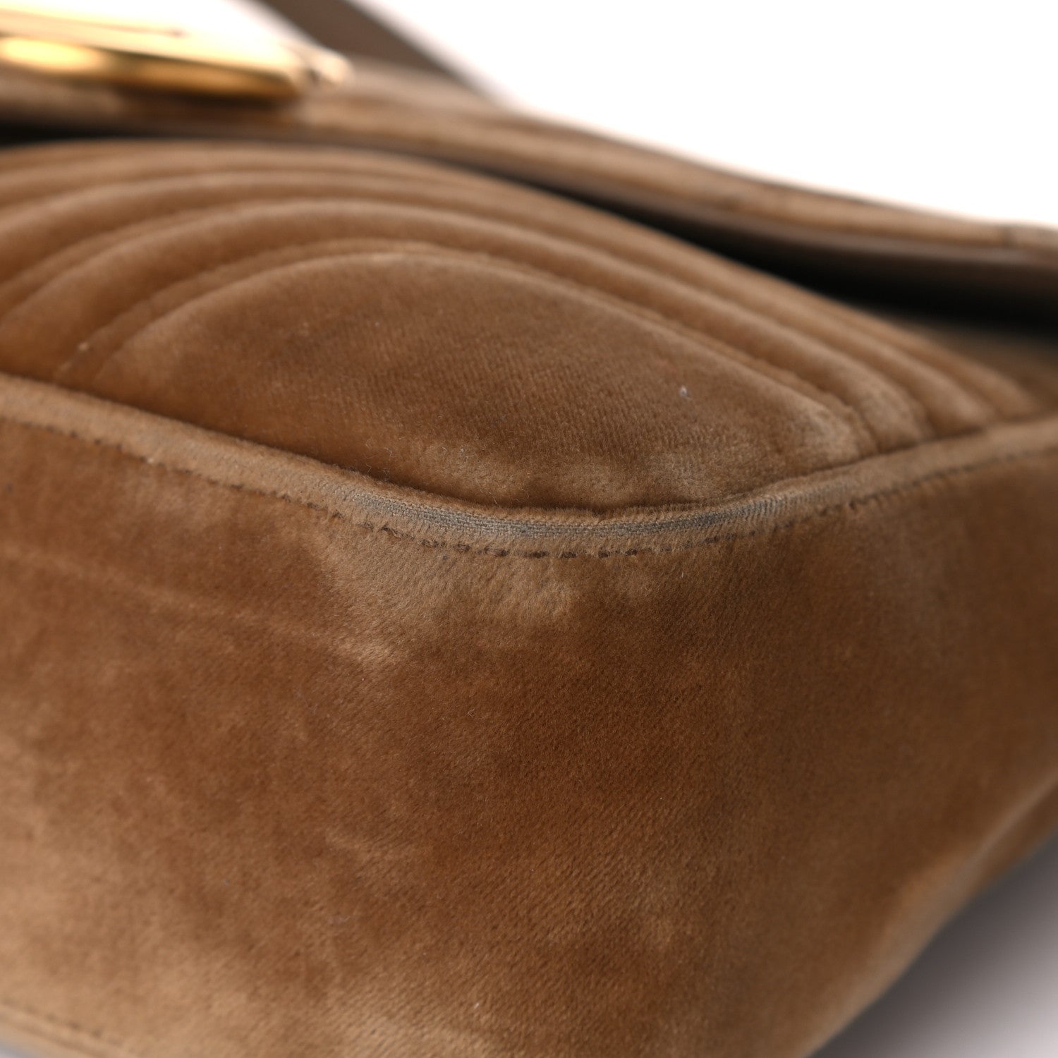 Gucci Velvet Matelasse Medium GG Marmont Shoulder Bag Taupe 12 of 19