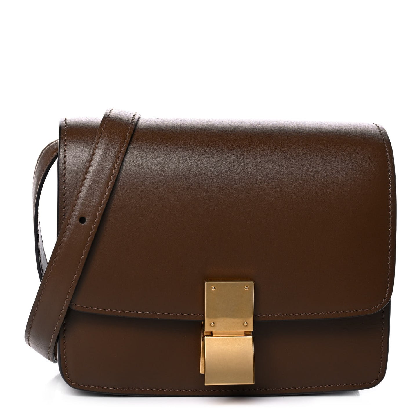 Smooth Calfskin Small Classic Box Flap Bag Camel