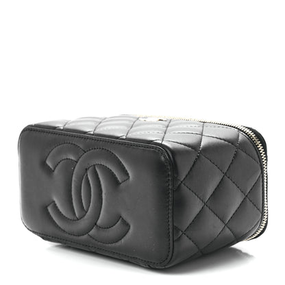 Chanel Lambskin Quilted Small Top Handle Vanity Case With Chain Black 9 of 13