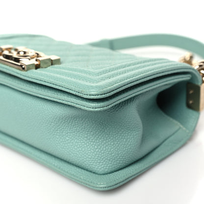 Chanel Caviar Quilted Small Boy Flap Light Blue 10 of 10