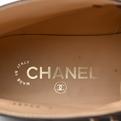 Chanel Calfskin Lace Up CC Short Boots 41 Burgundy 6 of 13