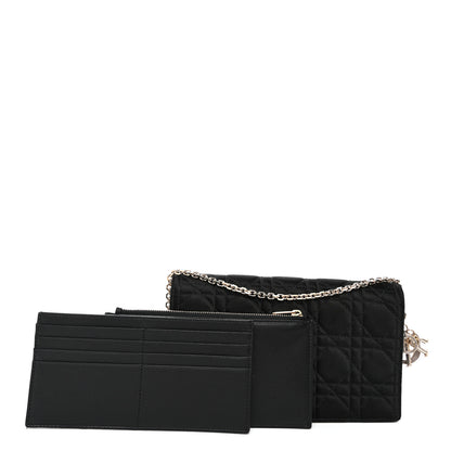 Christian Dior Satin Cannage Lady Dior Convertible Clutch Black 1 of 10