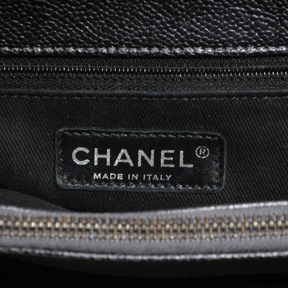 Chanel Caviar Timeless CC Large Zip Shopping Tote Dark Silver 6 of 7