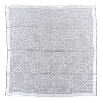 Louis Vuitton Wool Silk Monogram Denim Shawl Grey 1 of 4
