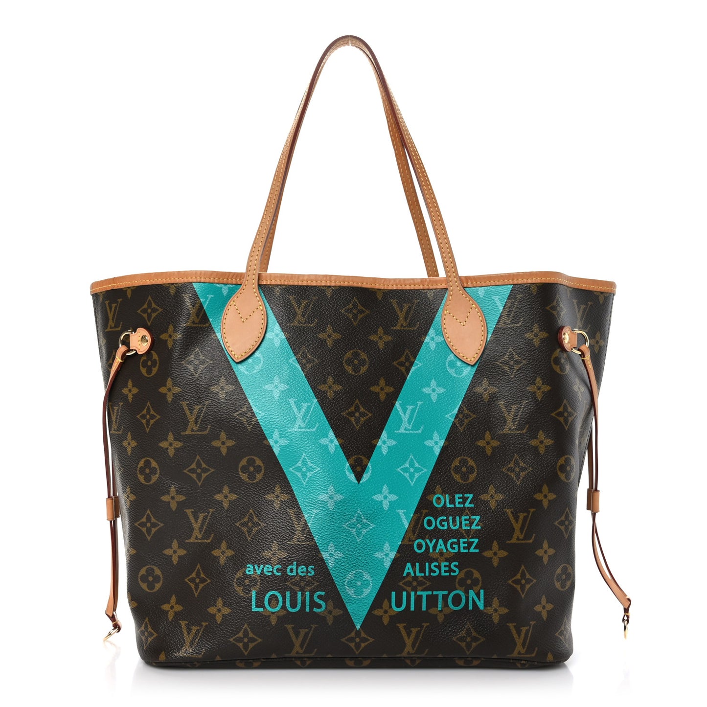 Monogram V Neverfull MM Turquoise
