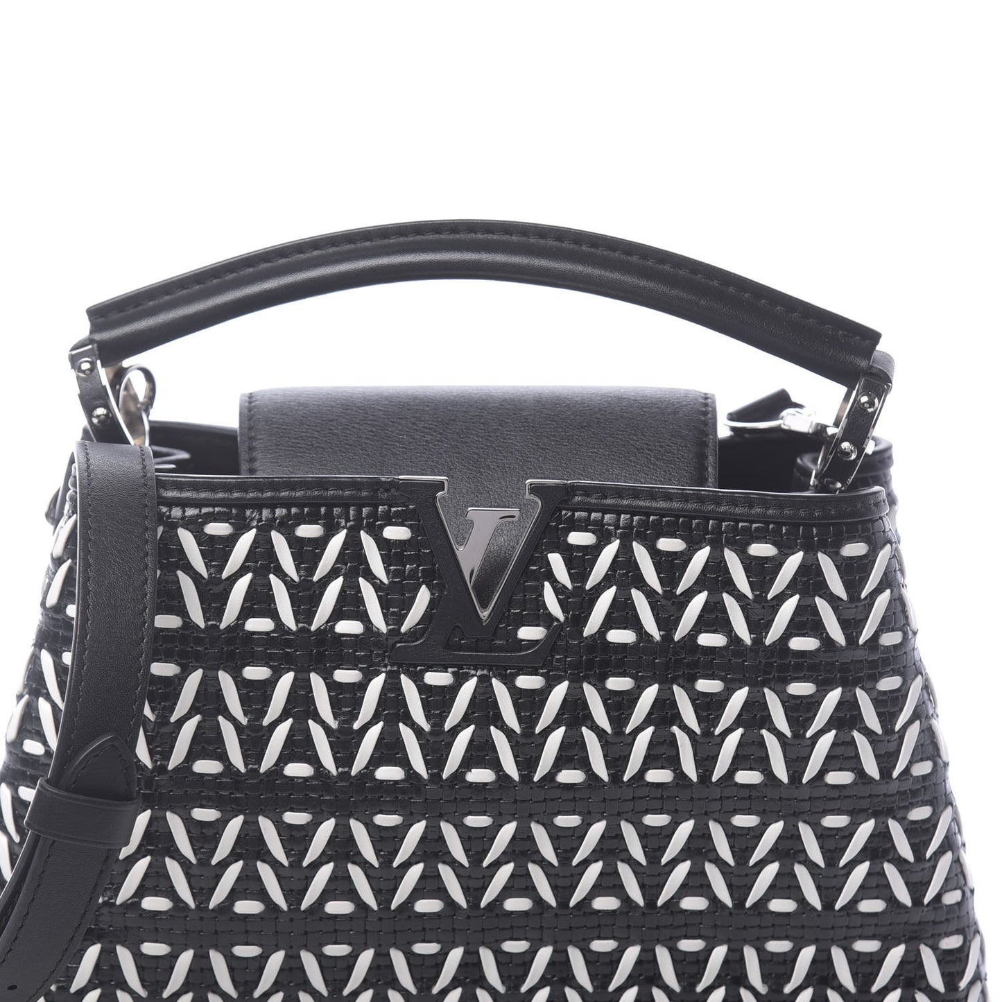 Calfskin Plaited Capucines BB Black