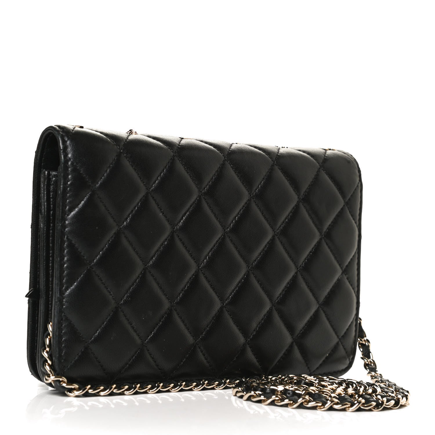 Chanel Lambskin Quilted All About Chanel Wallet On Chain WOC Black 3 of 15