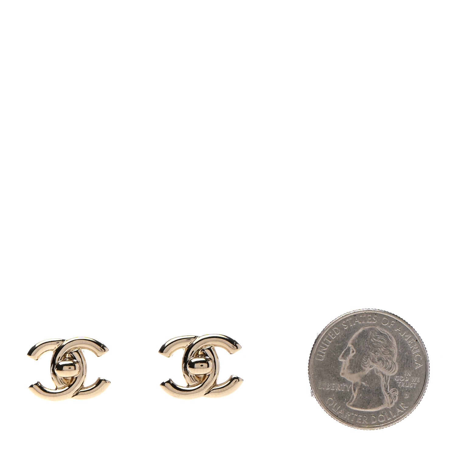 Chanel Metal CC Turnlock Earrings Gold 2 of 4
