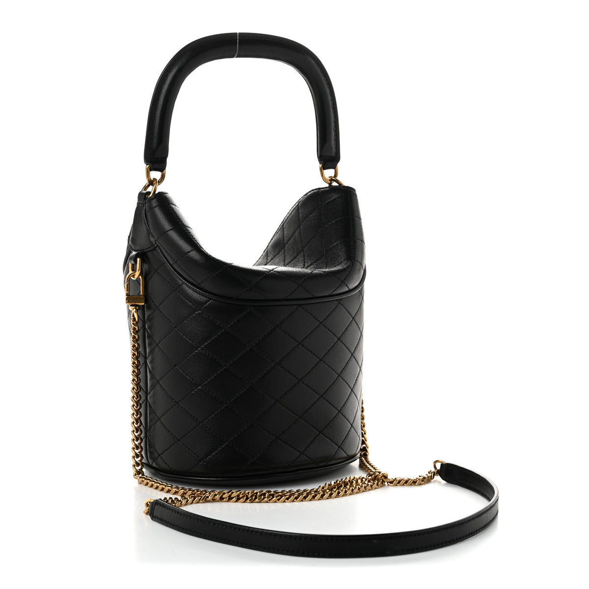Lambskin Gabby Mini Bucket Bag Black