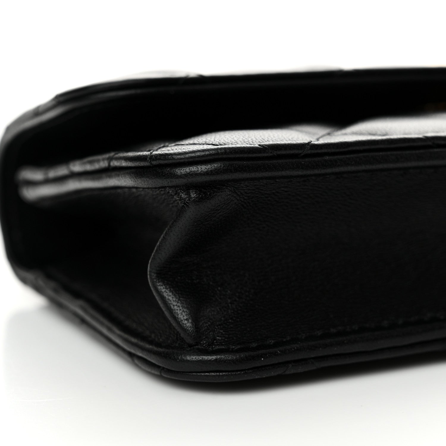 Chanel Lambskin Quilted Sweet Camellia Flap Phone Holder With Chain Black 10 of 12