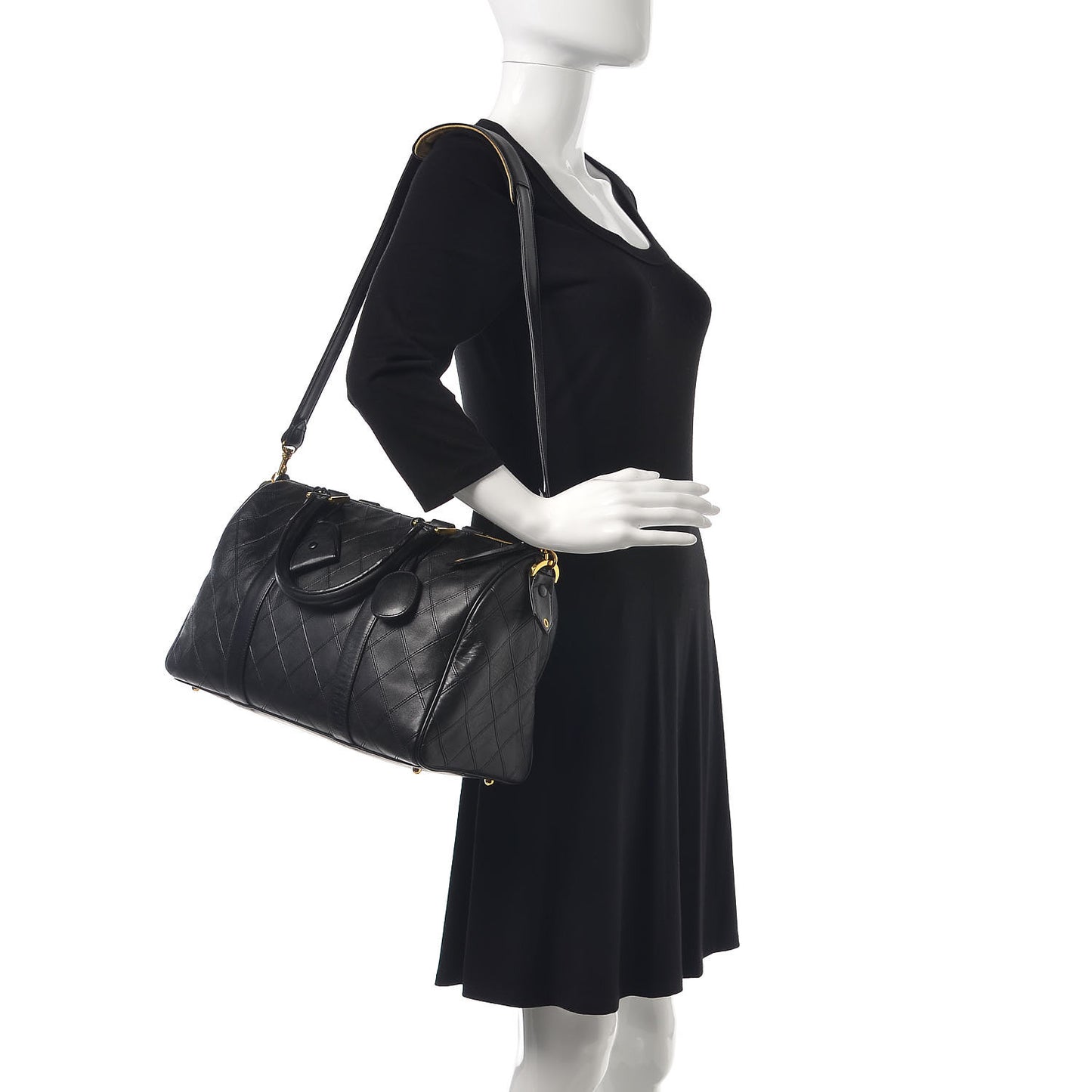 Calfskin Stitched CC Boston Black