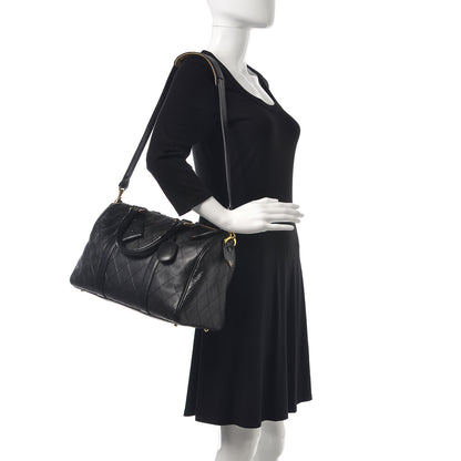 Chanel Calfskin Stitched CC Boston Black 2 of 12