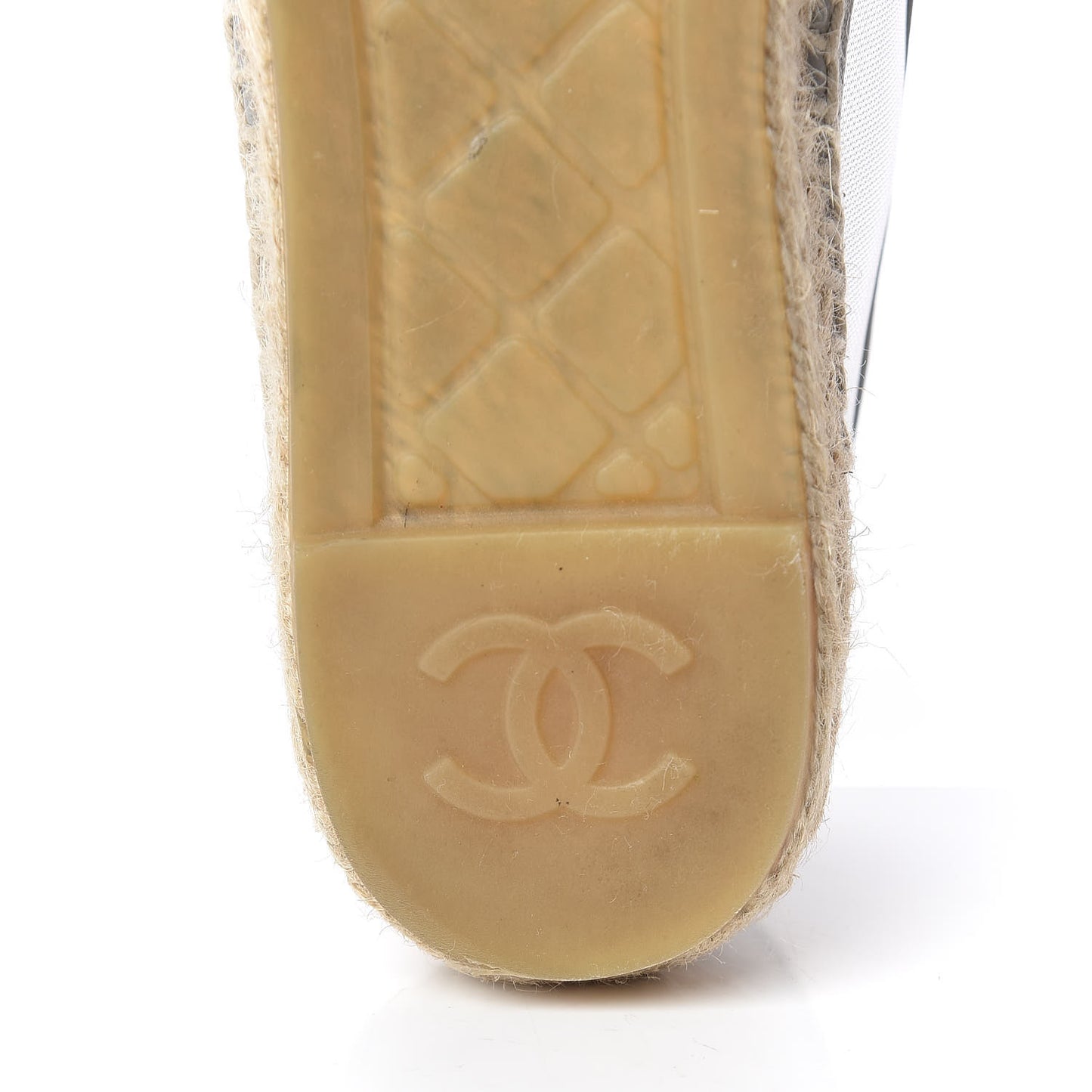 Mesh Grosgrain CC Espadrilles 36 Grey
