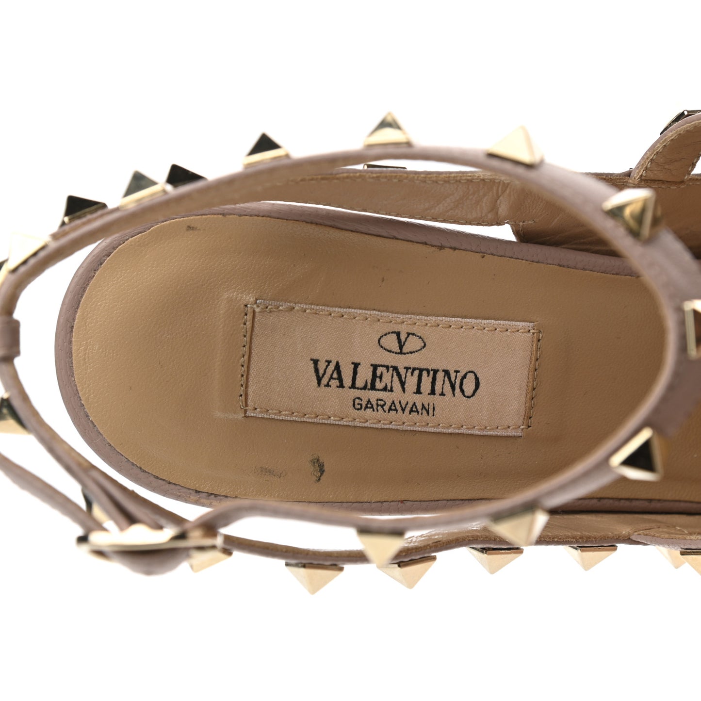 Patent Nappa Rockstud Ankle Strap 100mm Pumps 39.5 Poudre