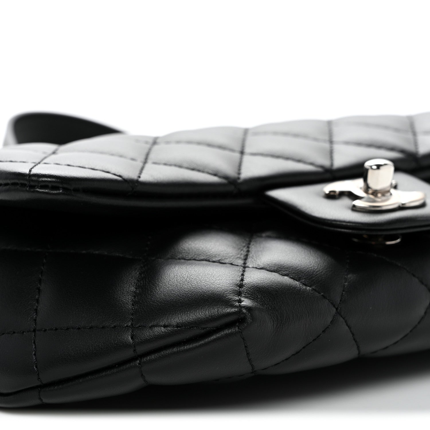 Chanel Calfskin Quilted CC Uniform Flap Belt Bag Black 9 of 10