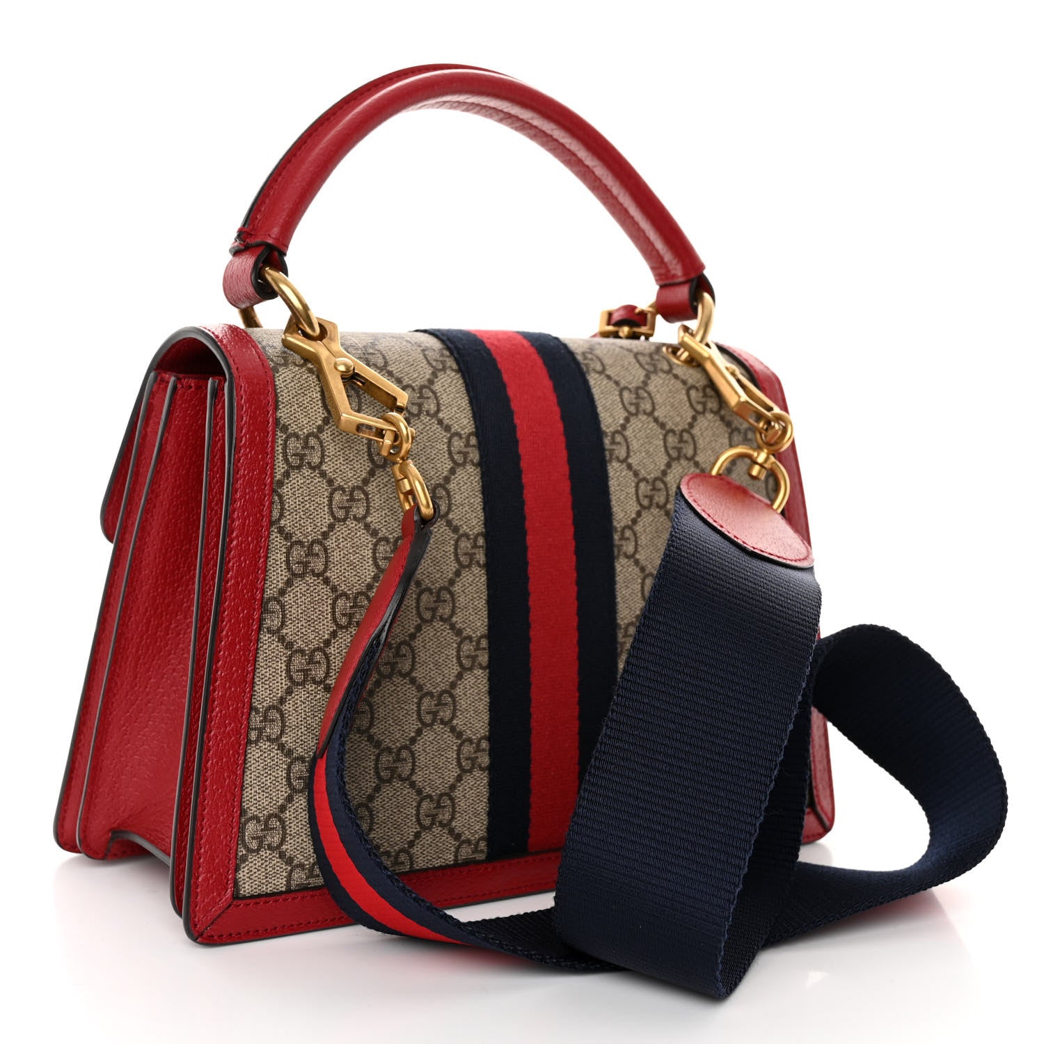 Gucci GG Supreme Monogram Small Queen Margaret Top Handle Bag Red 3 of 10